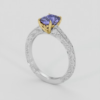1.55 Ct. Purple Spinel Ring, 18K Yellow & White 2
