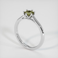0.48 Ct. Greenish Yellow Sapphire Ring, Platinum 950 2