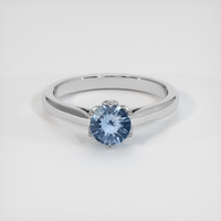 0.74 Ct. Greyish Blue Sapphire Ring, Platinum 950 1