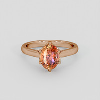 1.75 Ct. Padparadscha Sapphire Ring, 18K Rose Gold 1
