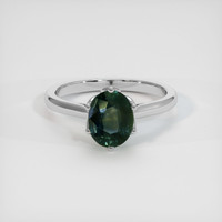 2.17 Ct. Green Sapphire Ring, 10K White Gold 1
