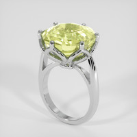 12.61 Ct. Greenish Yellow Citrine Ring, 14K White Gold 2
