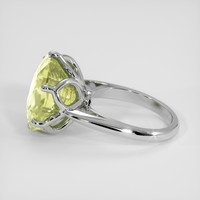 12.61 Ct. Greenish Yellow Citrine Ring, 14K White Gold 4