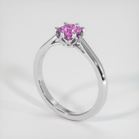 0.88 Ct. Pink Sapphire Ring, 14K White Gold 2
