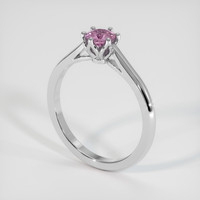 0.53 Ct. Pink Sapphire Ring, 14K White Gold 2