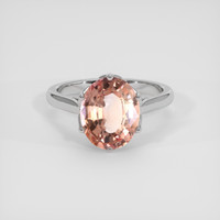 3.95 Ct. Padparadscha Sapphire Ring, 14K White Gold 1