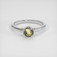 0.48 Ct. Greenish Yellow Sapphire Ring, 14K White Gold 1