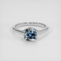 1.27 Ct. Greyish Blue Sapphire Ring, 14K White Gold 1
