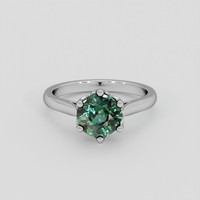 1.51 Ct. Bluish Green Sapphire Ring, 14K White Gold 1