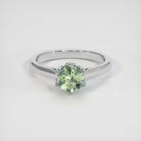 0.89 Ct. Green Sapphire Ring, 14K White Gold 1