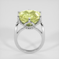 12.61 Ct. Greenish Yellow Citrine Ring, 18K White Gold 3