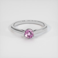 0.53 Ct. Pink Sapphire Ring, 18K White Gold 1