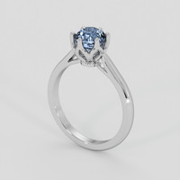 1.21 Ct. Blue Sapphire Ring, 18K White Gold 2