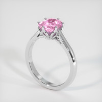 2.04 Ct. Pink Sapphire Ring, 18K White Gold 2