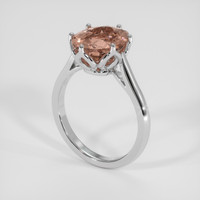 3.95 Ct. Padparadscha Sapphire Ring, 18K White Gold 2
