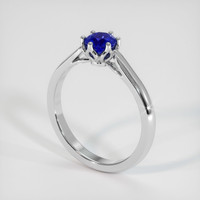 0.63 Ct. Blue Sapphire Ring, 18K White Gold 2