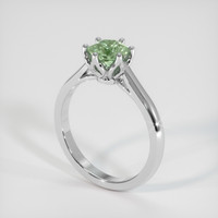 0.89 Ct. Green Sapphire Ring, 18K White Gold 2