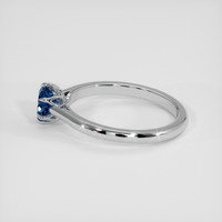 0.65 Ct. Greenish Blue Sapphire Ring, 18K White Gold 4
