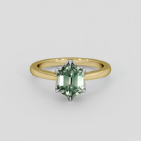 1.65 Ct. Bluish Green Sapphire Ring, 18K White & Yellow 1