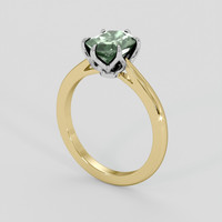 1.65 Ct. Bluish Green Sapphire Ring, 18K White & Yellow 2