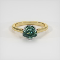 2.44 Ct. Bluish Green Sapphire Ring, 18K White & Yellow 1