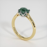 2.44 Ct. Bluish Green Sapphire Ring, 18K White & Yellow 2
