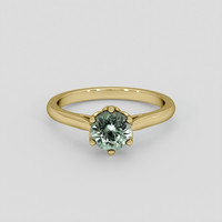 1.28 Ct. Bluish Green Sapphire Ring, 10K Yellow Gold 1