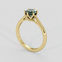 1.28 Ct. Bluish Green Sapphire Ring, 10K Yellow Gold 2