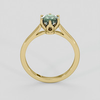 1.28 Ct. Bluish Green Sapphire Ring, 10K Yellow Gold 3