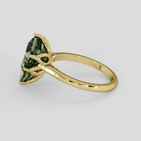 4.09 Ct. Brownish Green Sapphire Ring, 10K Yellow Gold 4