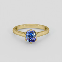 1.16 Ct. Purplish Blue Sapphire Ring, 10K Yellow Gold 1