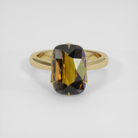 8.35 Ct. Greenish Brown Chrysoberyl Ring, 14K Yellow Gold 1