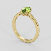0.77 Ct. Yellowish Green Peridot Ring, 14K Yellow Gold 2