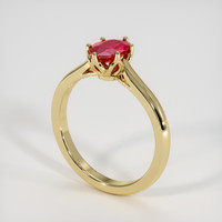 0.84 Ct. Ruby Ring, 14K Yellow Gold 2