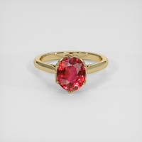2.40 Ct. Pinkish Red Ruby Ring, 14K Yellow Gold 1
