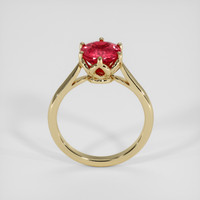 2.40 Ct. Pinkish Red Ruby Ring, 14K Yellow Gold 3