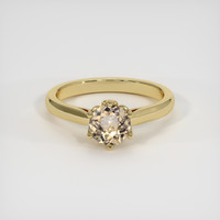 1.21 Ct. Peach Sapphire Ring, 14K Yellow Gold 1