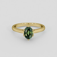 1.25 Ct. Green Sapphire Ring, 14K Yellow Gold 1