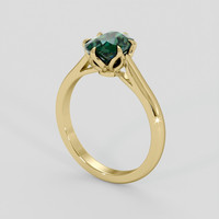 2.02 Ct. Bluish Green Sapphire Ring, 14K Yellow Gold 2
