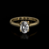 1.09 Ct. White Sapphire Ring, 14K Yellow Gold 1