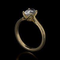 1.09 Ct. White Sapphire Ring, 14K Yellow Gold 2