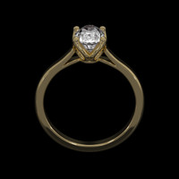 1.09 Ct. White Sapphire Ring, 14K Yellow Gold 3