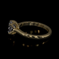 1.09 Ct. White Sapphire Ring, 14K Yellow Gold 4