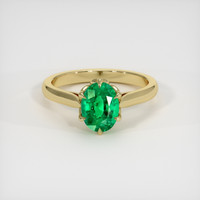 1.22 Ct. Emerald Ring, 18K Yellow Gold 1