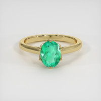 1.64 Ct. Emerald Ring, 18K Yellow Gold 1