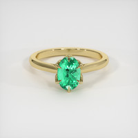 1.16 Ct. Emerald Ring, 18K Yellow Gold 1