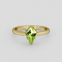 0.77 Ct. Yellowish Green Peridot Ring, 18K Yellow Gold 1