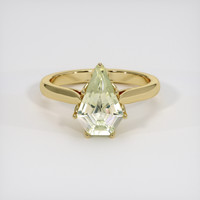 2.34 Ct. Yellowish Green Sapphire Ring, 18K Yellow Gold 1