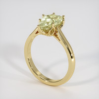 2.34 Ct. Yellowish Green Sapphire Ring, 18K Yellow Gold 2