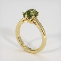 2.04 Ct. Green Sapphire Ring, 18K Yellow Gold 2